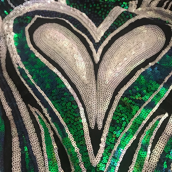 Beaded Bodysuit with heart shaped design. - Picture 5 of 9